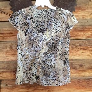Shear animal print blouse